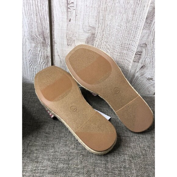 Womens Universal Thread Red Stripe Maren Slide On Open Toe Sandals Size 6.5 W - Picture 6 of 8